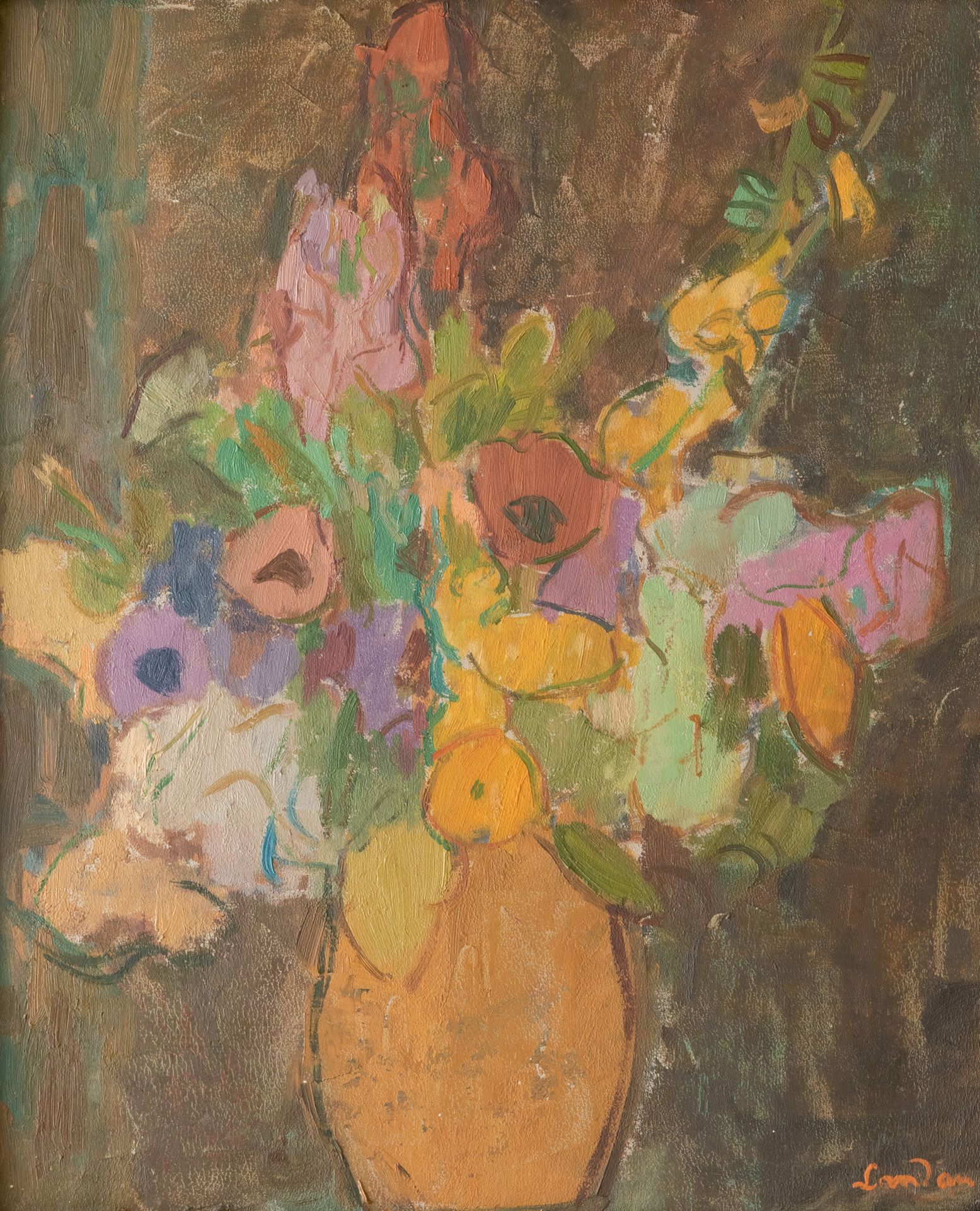 Sigmund (Zygmunt) LANDAU (1898-1962) 花束
木板油画（略微扭曲），右下角签名 46 x 38 cm