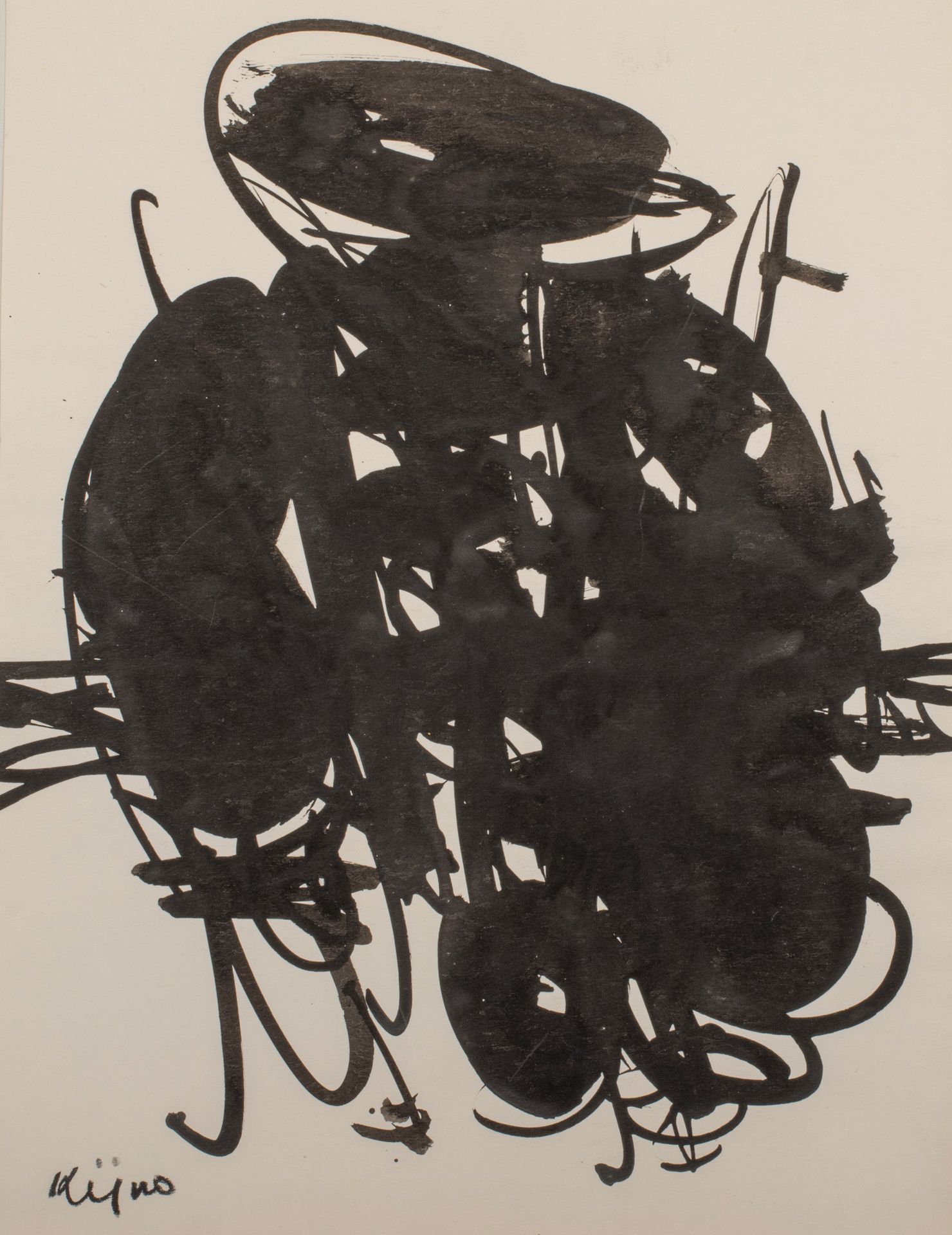 Ladislas KIJNO (1921-2012) Composition in black
Black ink on paper, signed lower&hellip;