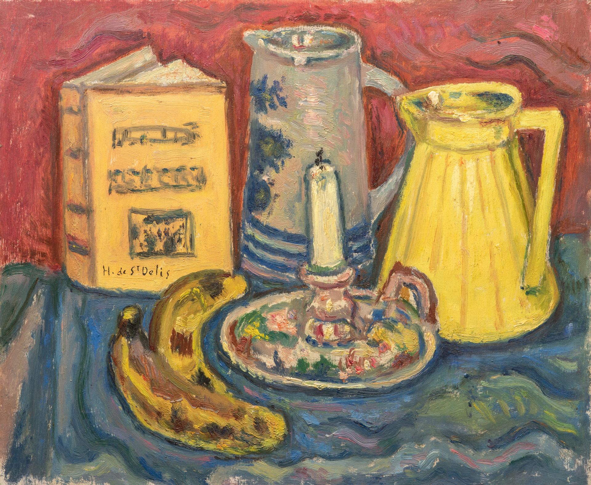 Henri LIENARD de SAINT DELIS (1878-1949) Bodegón, óleo sobre tabla, firmado abaj&hellip;