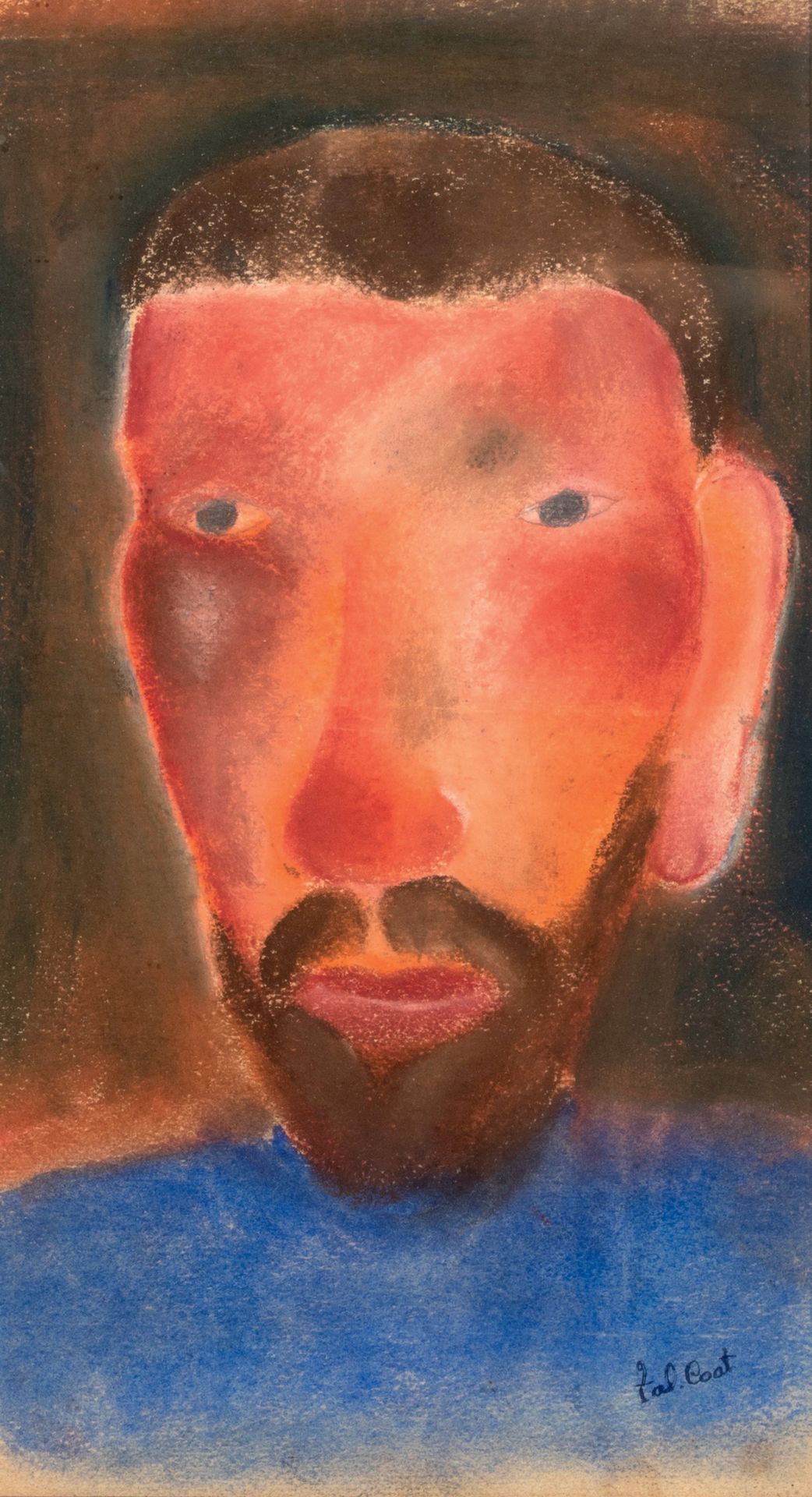 PIERRE TAL COAT (1905-1985) 男子肖像
纸上粉彩，右下角有签名，有框 31.5 x 17.5 cm (正在观看)