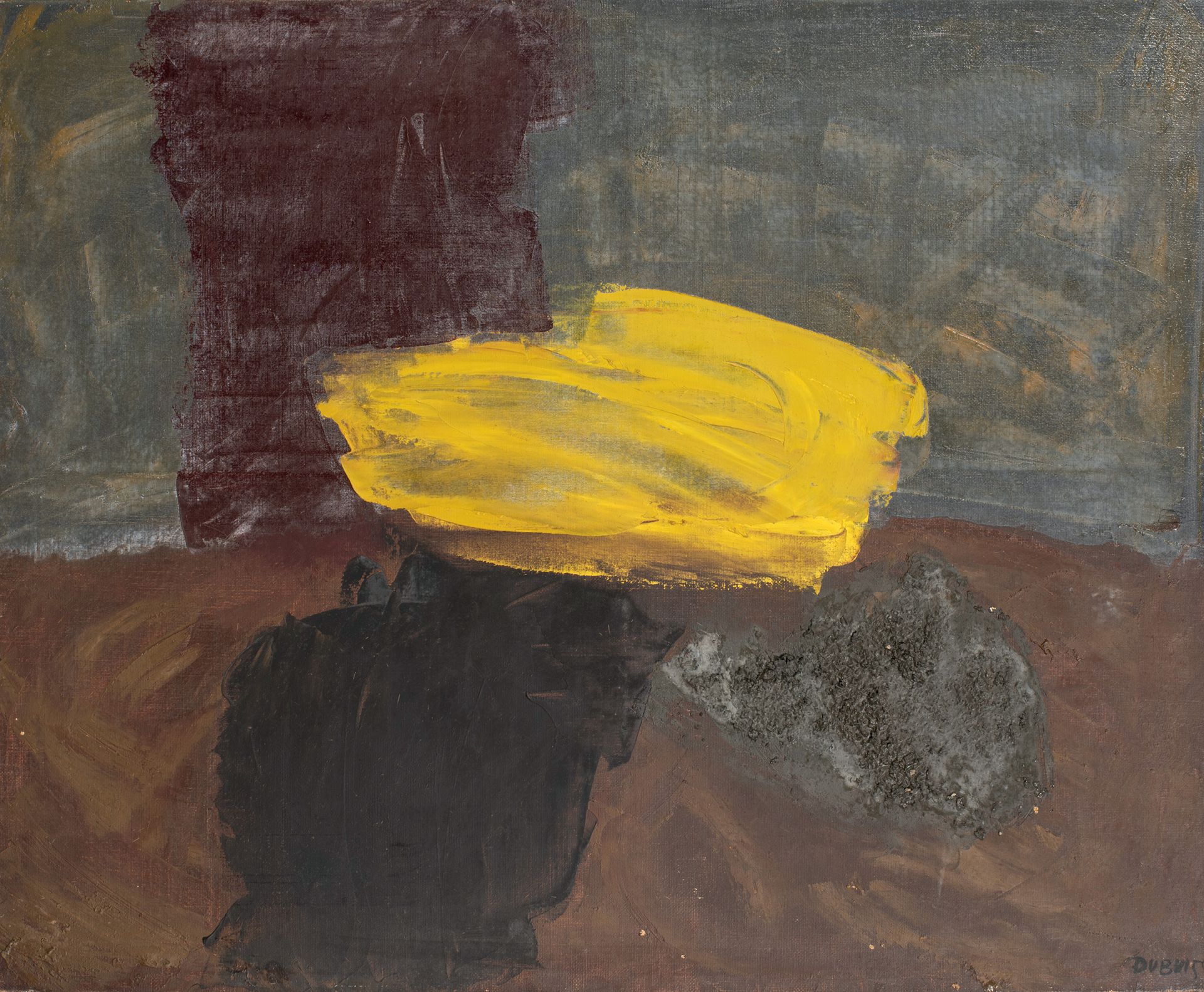 Fernand DUBUIS (1908-1991) Garance Brulée, 1963
混合媒体和油画，右下角签名，背面有标题 81x100 cm