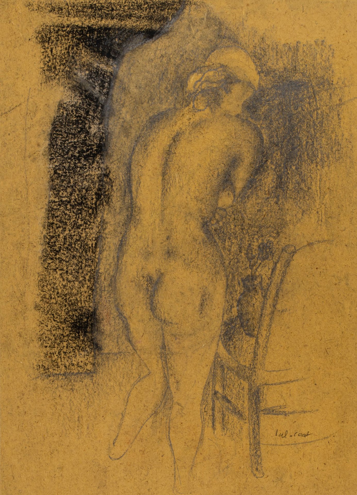 PIERRE TAL COAT (1905-1985) 从后面站立的裸体，1926年
米色纸上的炭笔和铅笔，涂在牛皮纸上，右下角有签名，背面有会签和注释1926&hellip;