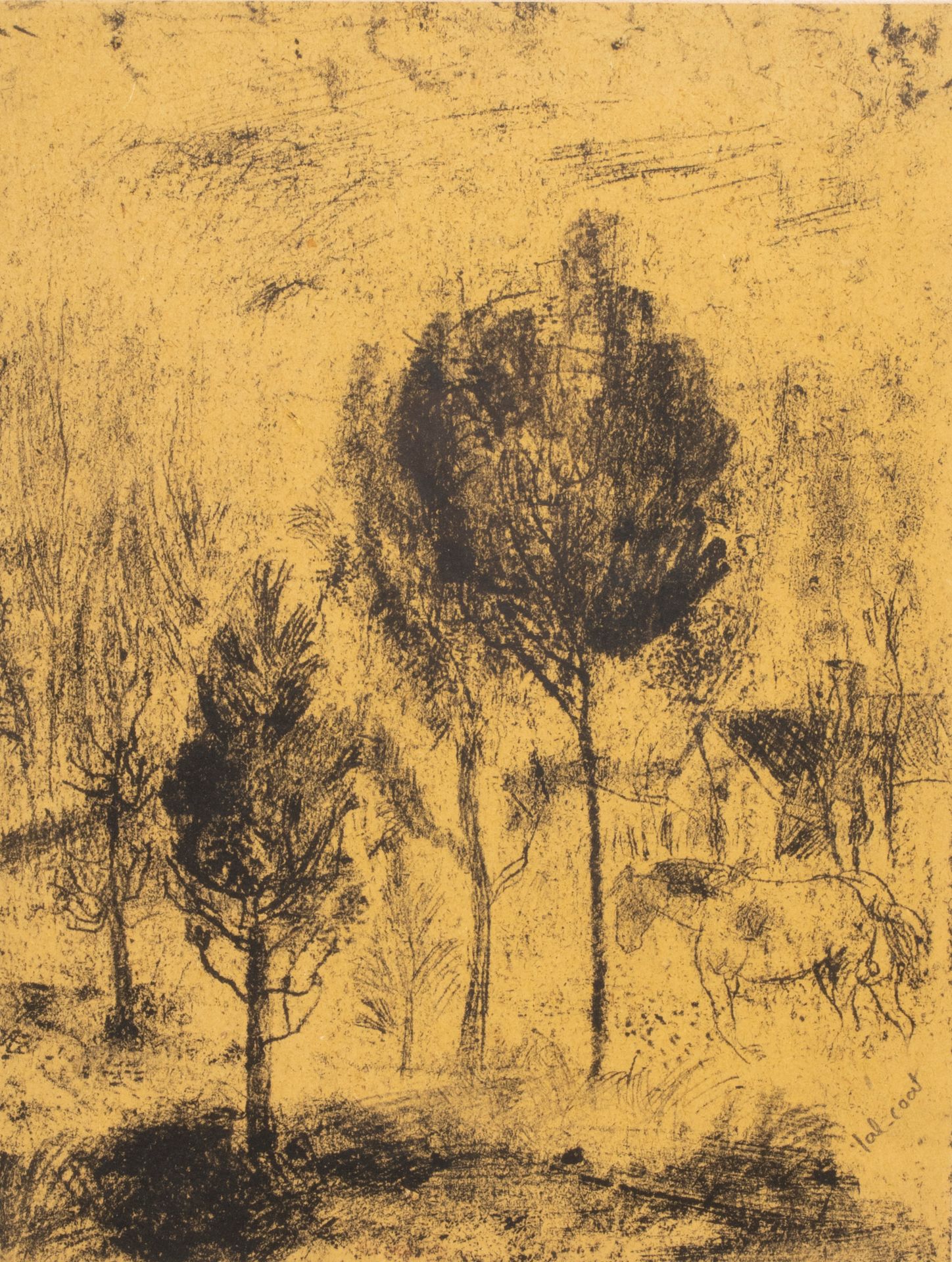 PIERRE TAL COAT (1905-1985) 
有马的风景，1928年



米色纸上的炭笔，涂在牛皮纸上，右下角有签名，背面有展览标签，有框31.4&hellip;
