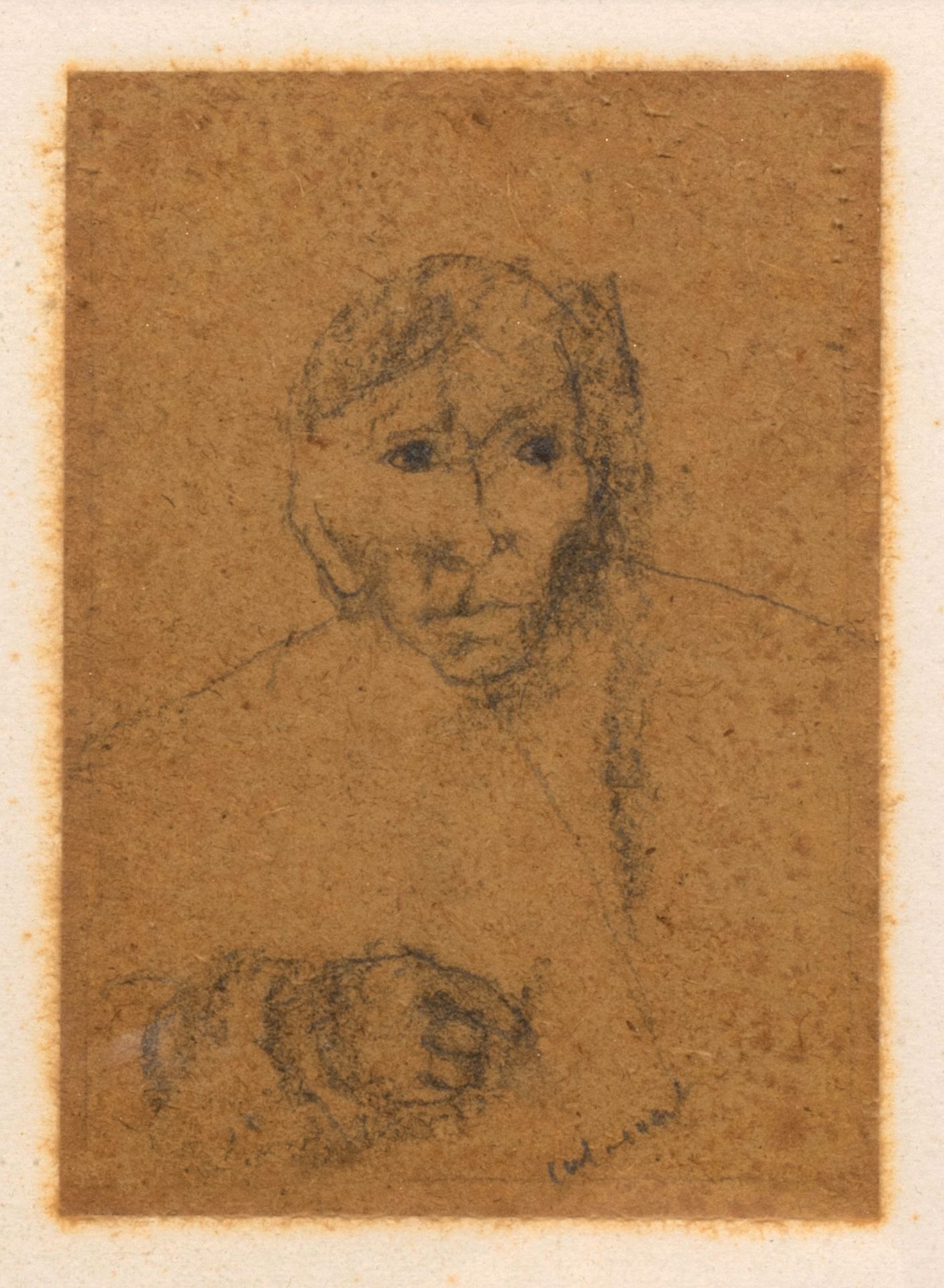 PIERRE TAL COAT (1905-1985) 男子肖像
米色纸上的炭笔和铅笔，涂在牛皮纸上，右下角有签名，有框架 14.5 x 10.5 cm (正在&hellip;