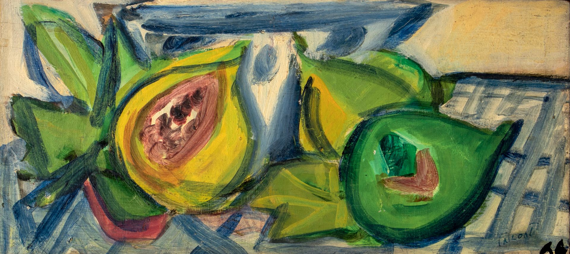 PIERRE TAL COAT (1905-1985) 
无花果的静物，1942年



板面油画，右下角有签名，背面有注解 1942年 16 x 35厘米