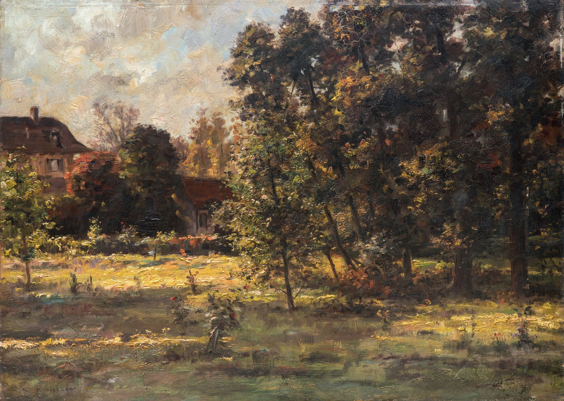 Pierre Franc LAMY (1855-1919) 风景
红木板上的油画，左下角签名 44 x 60 cm