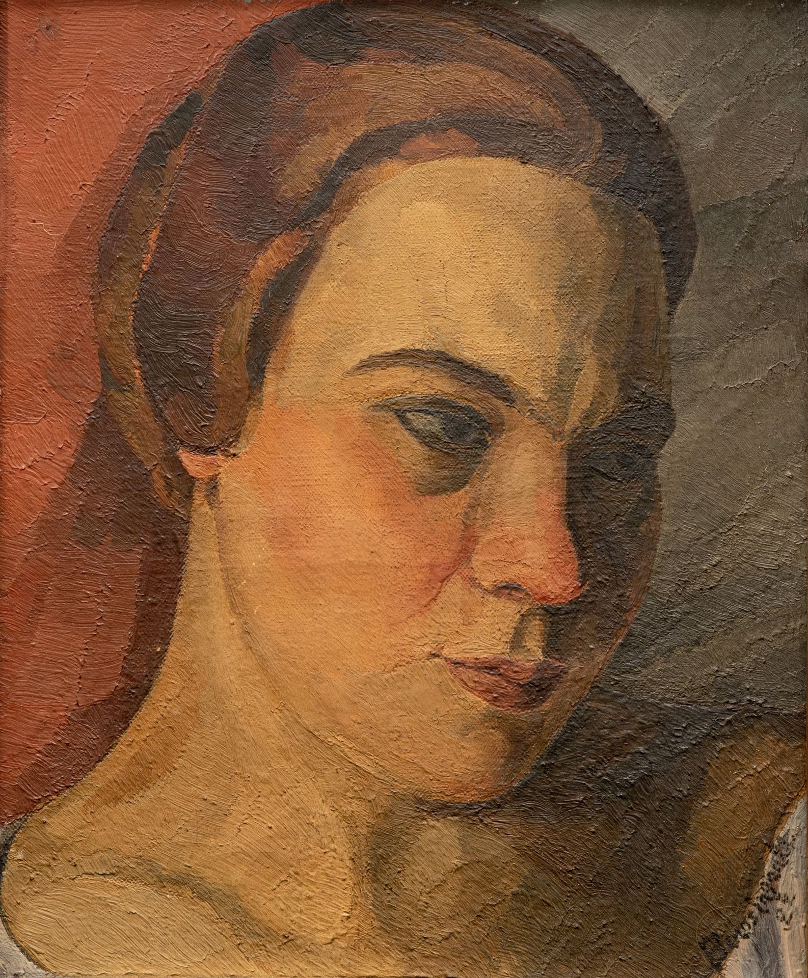 Jean-Louis BOUSSINGAULT (1883-1943) 一个女人的肖像，1927年
布面油画，右下方有签名和日期 27 x 22 cm
