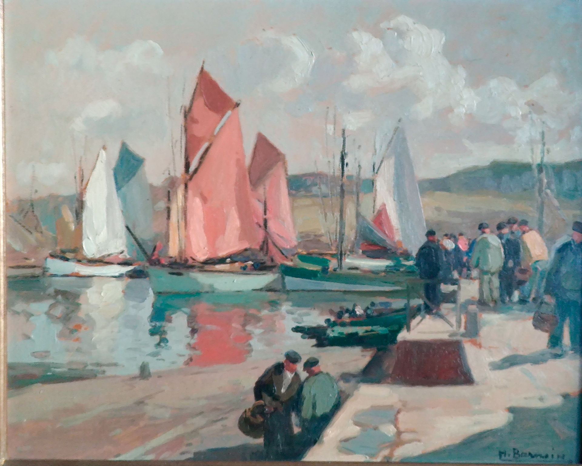 Henri Alphonse BARNOIN (1882-1940) Lively scene in the port
Oil on cardboard, si&hellip;