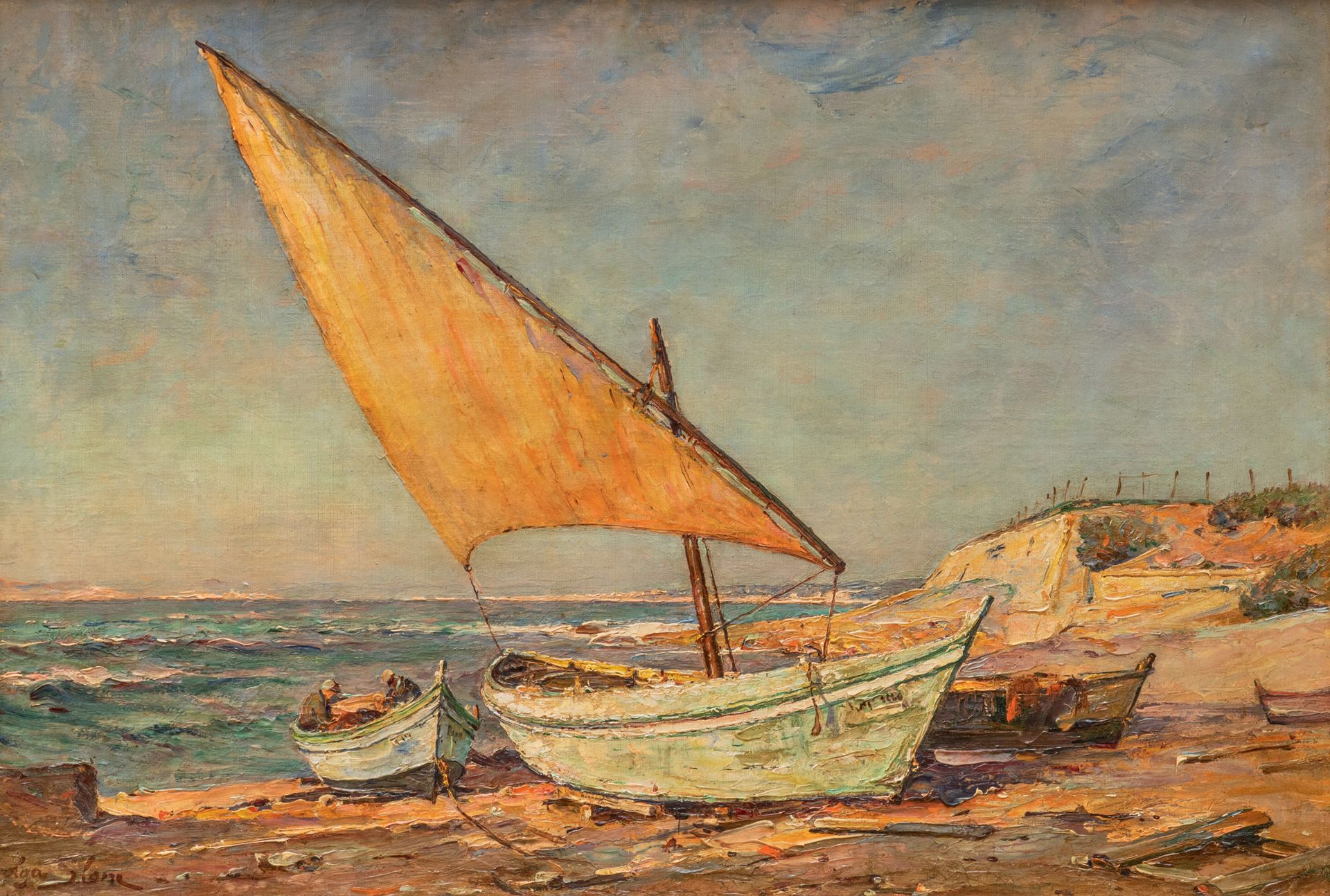 Olga SLOMCZYNSKI (Olga Slom) 1881-1941 Beach of Montredon in Marseille
Oil on ca&hellip;