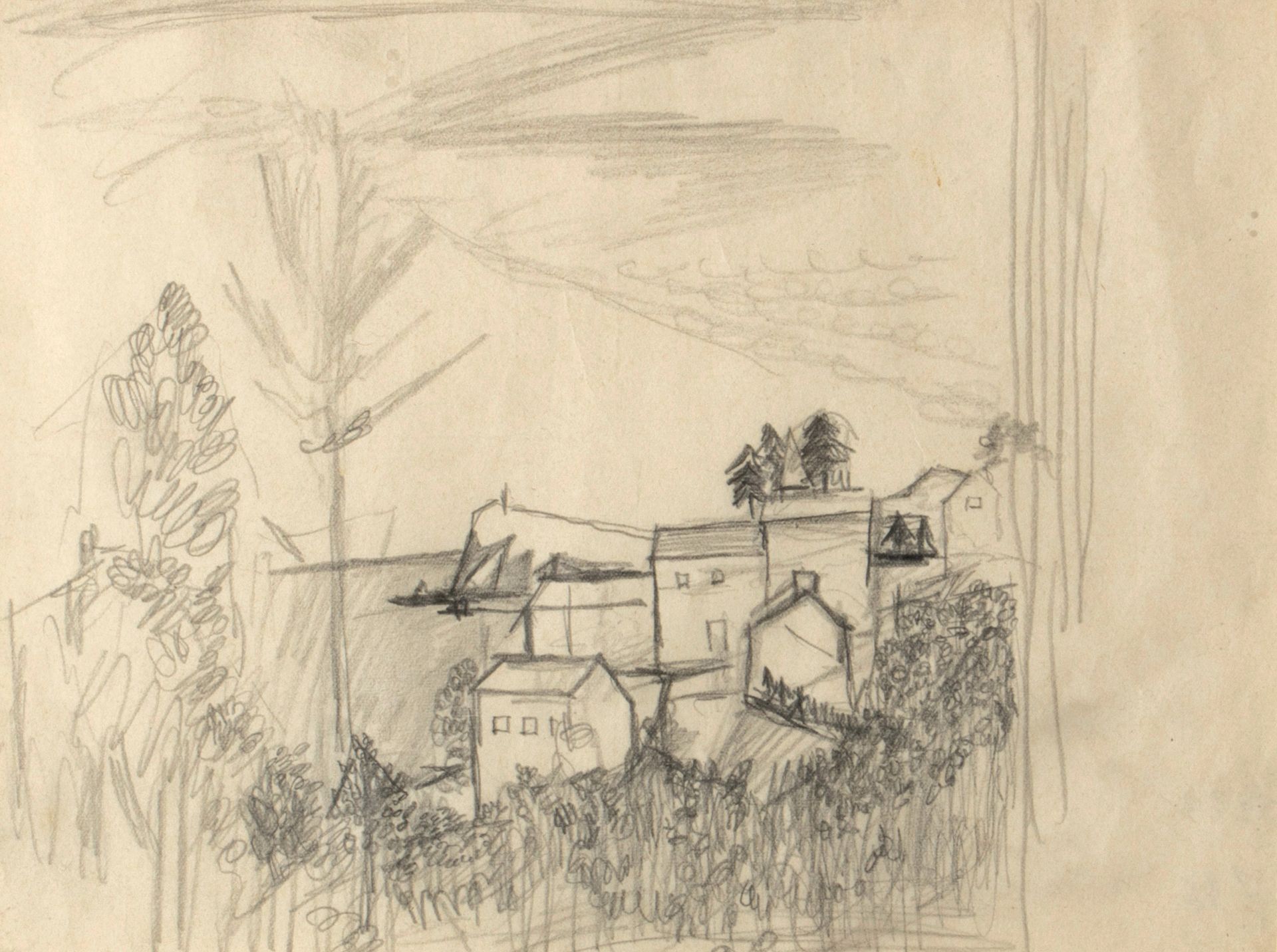 PIERRE TAL COAT (1905-1985) 
多埃兰的高地，1937年



纸上铅笔，背面有展览标签，有框架 19 x 25,5 cm (正在展出&hellip;