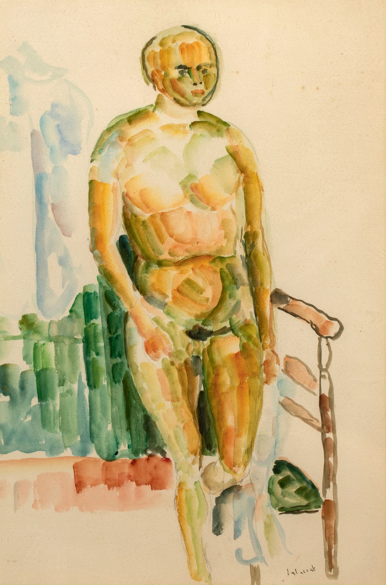 Pierre TAL COAT (1905-1985) ( ref 139) 
椅子上的裸体，1927年



纸上水彩画，右下角有签名，背面有展览标签 42 &hellip;