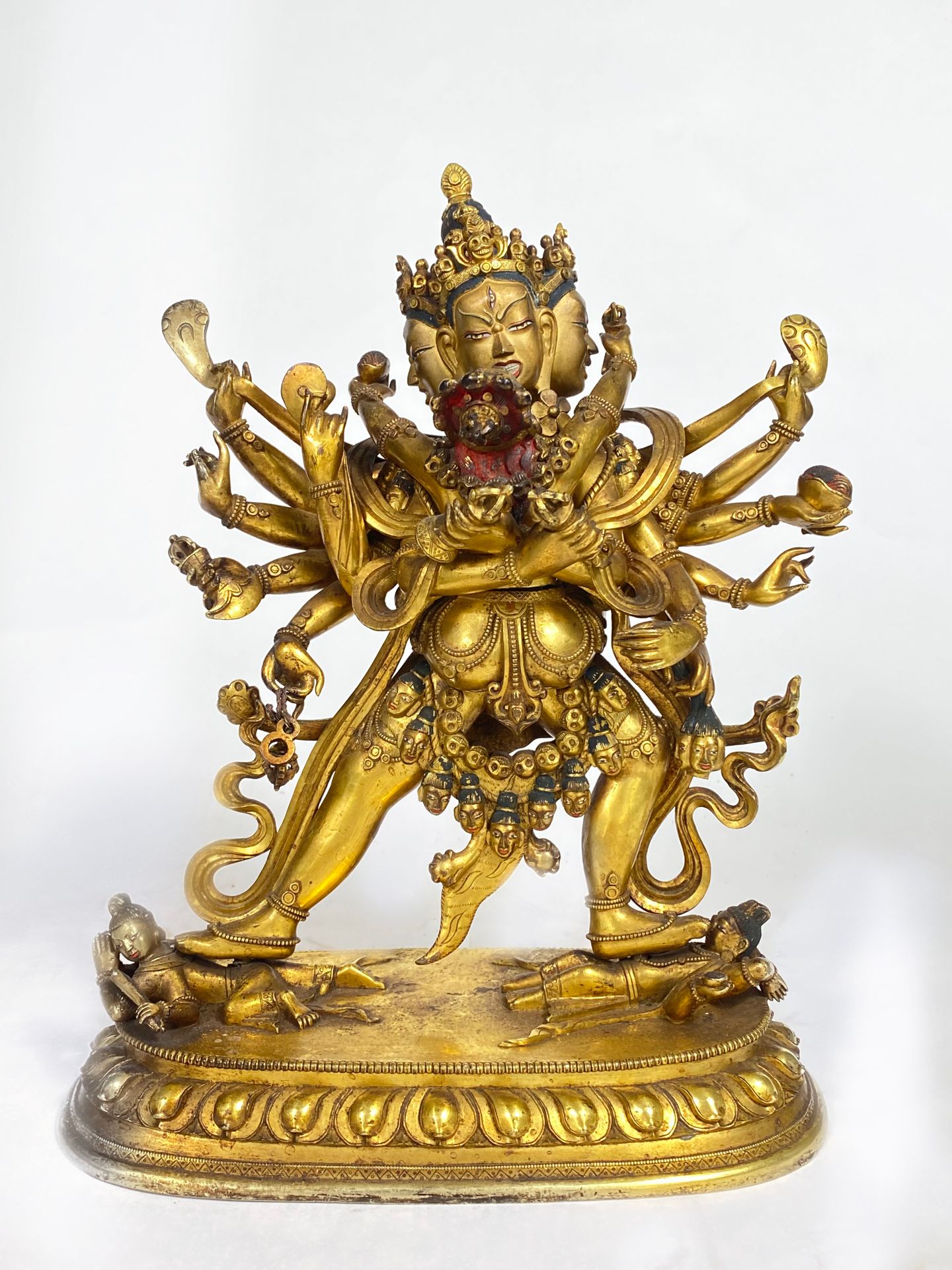 Null Bronze sculpture representing Kalachakra and his concubine Vishvamata in ya&hellip;
