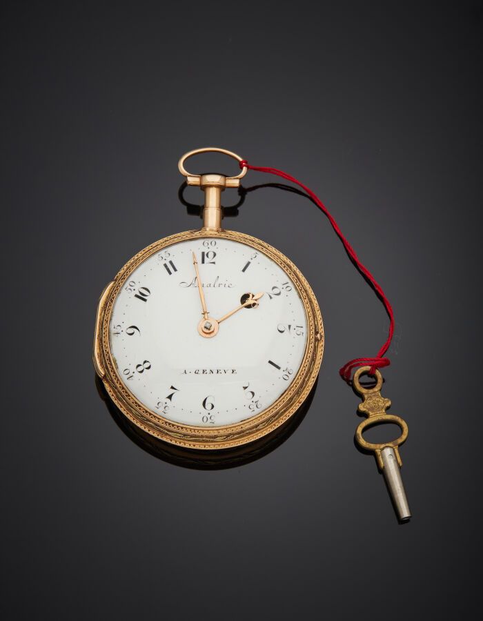 Null AMALRIC

POCKET WATCH three gold (750‰) chased with garlands and a scene de&hellip;