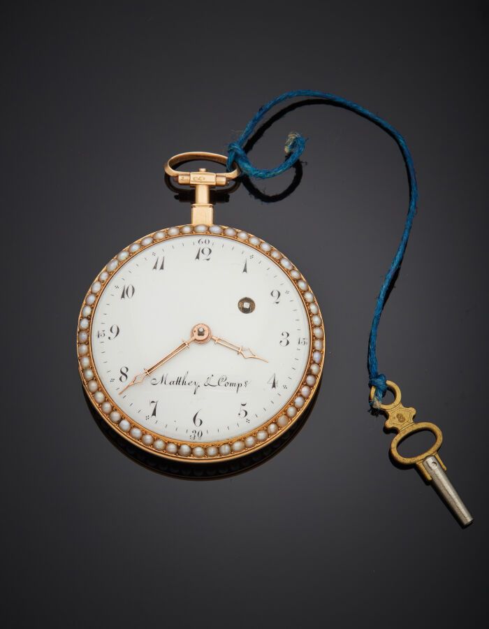 Null MATTHEY & Cie

Yellow gold (750‰) chased POCKET WATCH adorned with cultured&hellip;