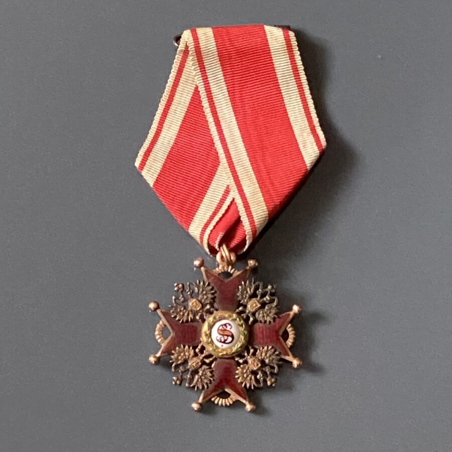 Null RUSSIE - Ordre de Saint-Stanislas, fondé en 1765, croix de chevalier en or &hellip;