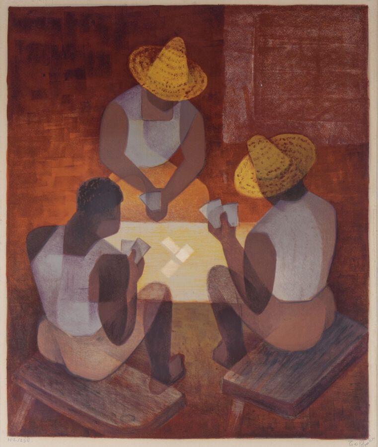 Null 路易斯-托福里 (1907-1999)

打牌的游戏。

石版画，右下角有签名，编号为102/250。