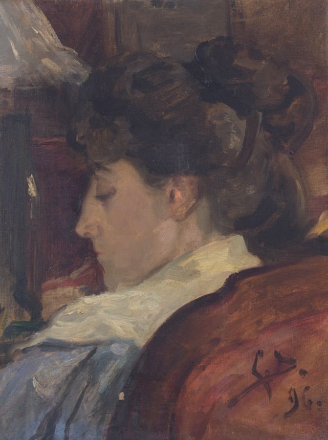 Null 杰曼-德鲁昂（Germaine DRUON）（杜埃1878-巴黎1959）。

一个女人的画像

布面油画，右下角有首字母签名，日期为96年（缺）。
&hellip;