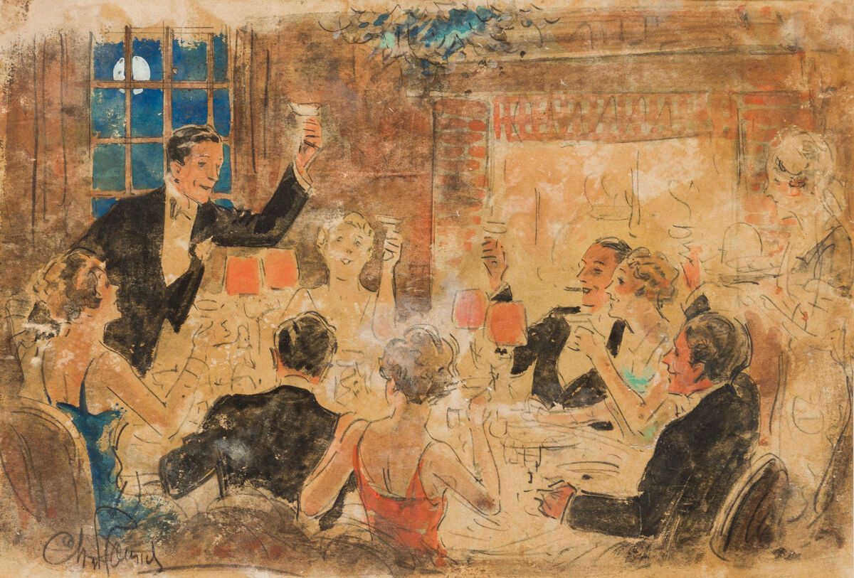 Null Charles-Joseph ROUSSEL (1882-1961)
Le dîner
Aquarelle et mine de plomb sur &hellip;