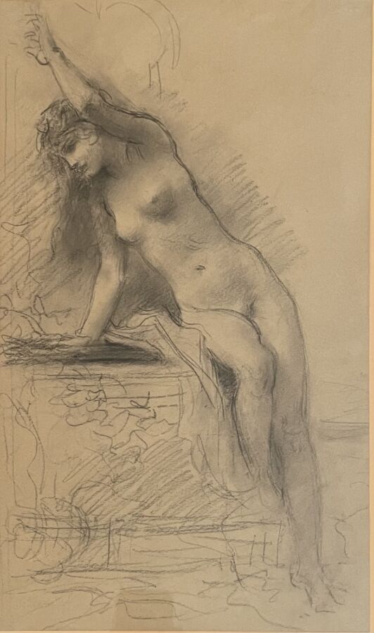 Null Jules-Louis MACHARD (1839-1900)
Woman at the well
Charcoal on blue paper
41&hellip;