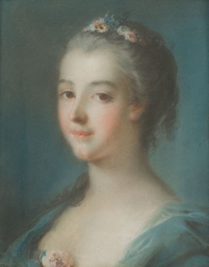 Null 18 世纪法国画派
女性半身肖像
纸上粉彩
37 x 30 厘米
6