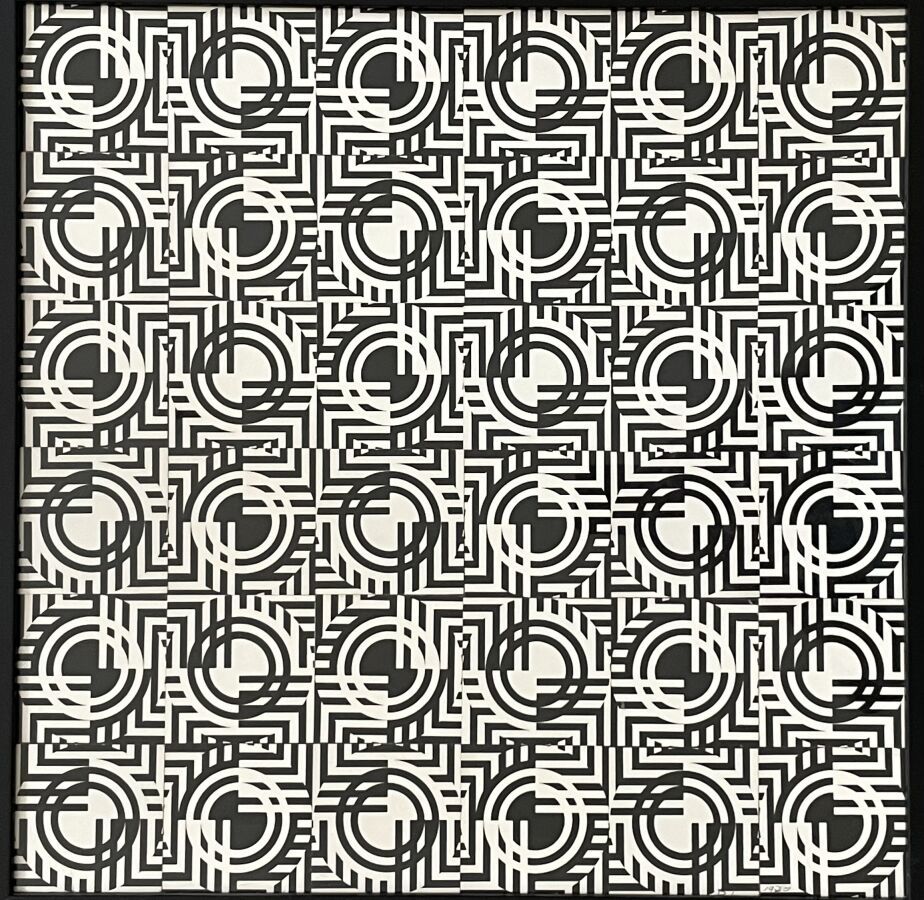 Null David LIPSZYC (1933-2023)
Composition circulaire noire et blanche : Structu&hellip;