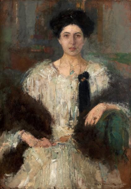 Olga BOZNANSKA (Cracovie 1865-Paris 1940) Portrait de Hélène Istrati, 1905 Huile&hellip;