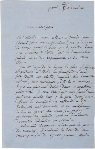 Null *Lettres concernant le mariage de Jules Verne
Ensemble de quatre lettres au&hellip;