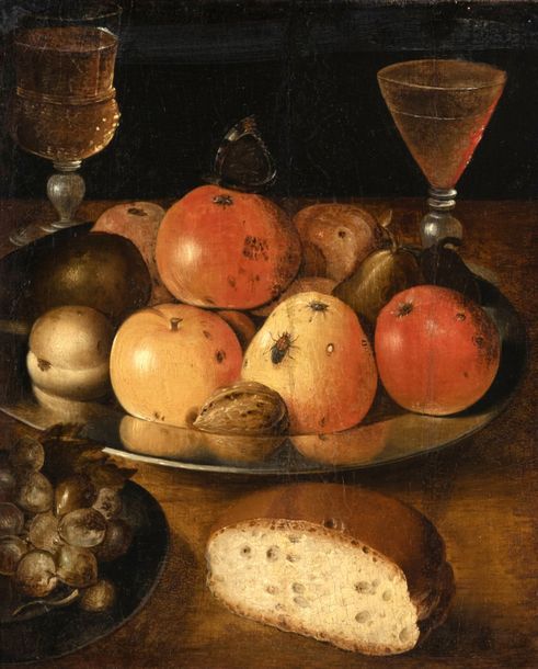 Atelier de OSIAS BEERT (Anvers 1580-1624) 
Coupe de pommes et poires verre Rohme&hellip;