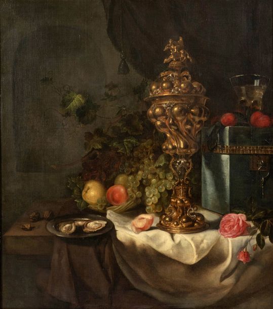 Attribué à Simon LUTTICKUYS (Londres 1610 - Amsterdam 1661) 
Nature morte, fruit&hellip;