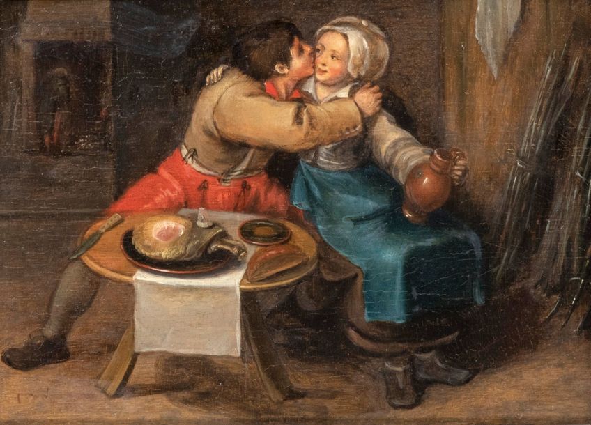 École FLAMANDE vers 1600, suiveur de Martin VAN CLEVE Le repas des amoureux
Huil&hellip;