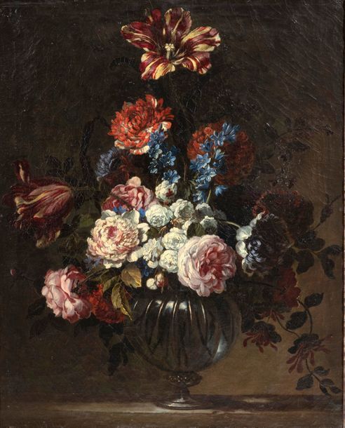 Jean-Baptiste Blin de Fontenay (1653 - 1715) 
Vase de fleurs et fruits sur un en&hellip;
