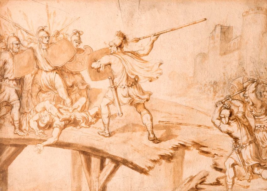 Ecole italienne du XVIIe siècle La bataille du Ponte Milvius
Plume, encre brune &hellip;