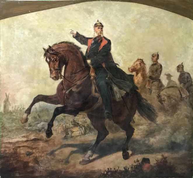 ECOLE XIXe SIÈCLE Cavalier à la bataille de Tannenberg
Huile sur panneau.
Trace &hellip;