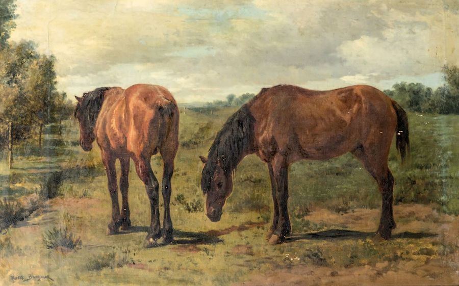 Rosa BONHEUR (1822-1899) Deux chevaux au pré
Huile sur toile, signée en bas à ga&hellip;