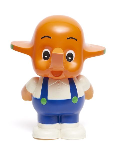 Null Mascotte de pharmacie japonaise Sato-chan, éléphant en plastique orange vêt&hellip;