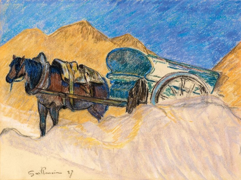 Armand GUILLAUMIN (1841-1927) Charette, 1887 (?)
Pastel sur papier, signé et dat&hellip;