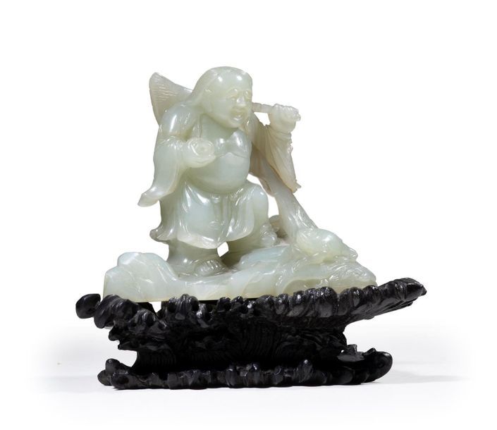 Null JADE CELADON GROUP CELADON SCUPTE WITH THE EFFIGY OF LIU HAI 劉海
China, Mode&hellip;