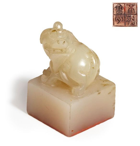 Null [*] SMALL STAMP / SEAL IN WHITE NEPHRITE JADE

China, Qing Dynasty

Of squa&hellip;