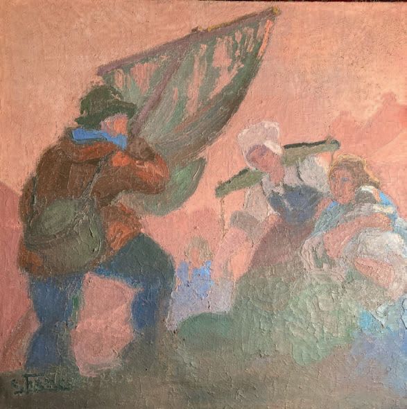 Vicente GIL FRANCO (1898-1959): 渔夫的回归。
布面油画，左下方签名。
70 x 70厘米。