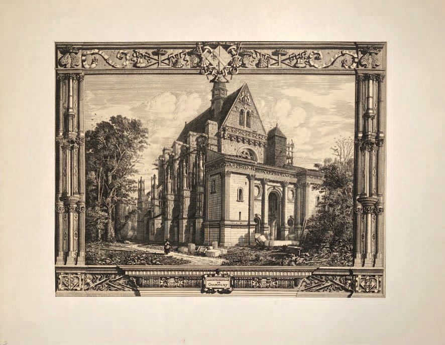 Octave de ROCHEBRUNE (1824-1900): THE HOLY CHAPEL OF CHAMPIGNY. 
 Etching, signe&hellip;