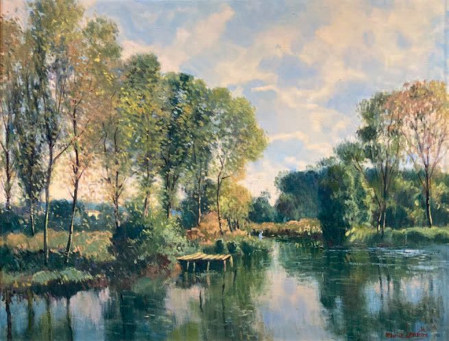 Maurice B. LEMAÎTRE (né en 1929): FISHER BY THE RIVER, AUTUMN IN PALLUEL.
Olio s&hellip;