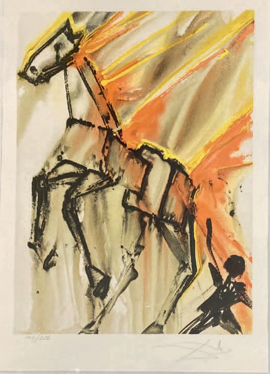 Salvator DALI (1904-1989): CHEVAL EN FEU.
Lithographie en couleur, signée en bas&hellip;