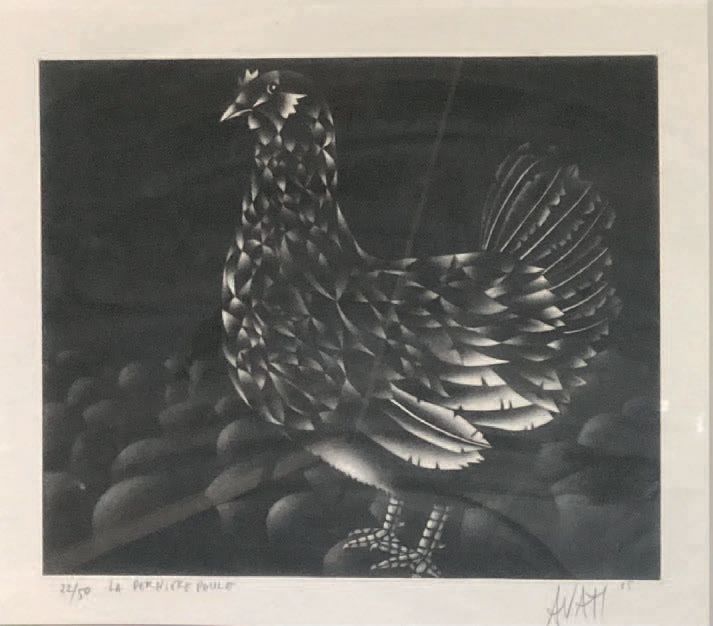 Mario AVATI (1921-2009): THE LAST CHICKEN.
Black Manner, signed lower right and &hellip;