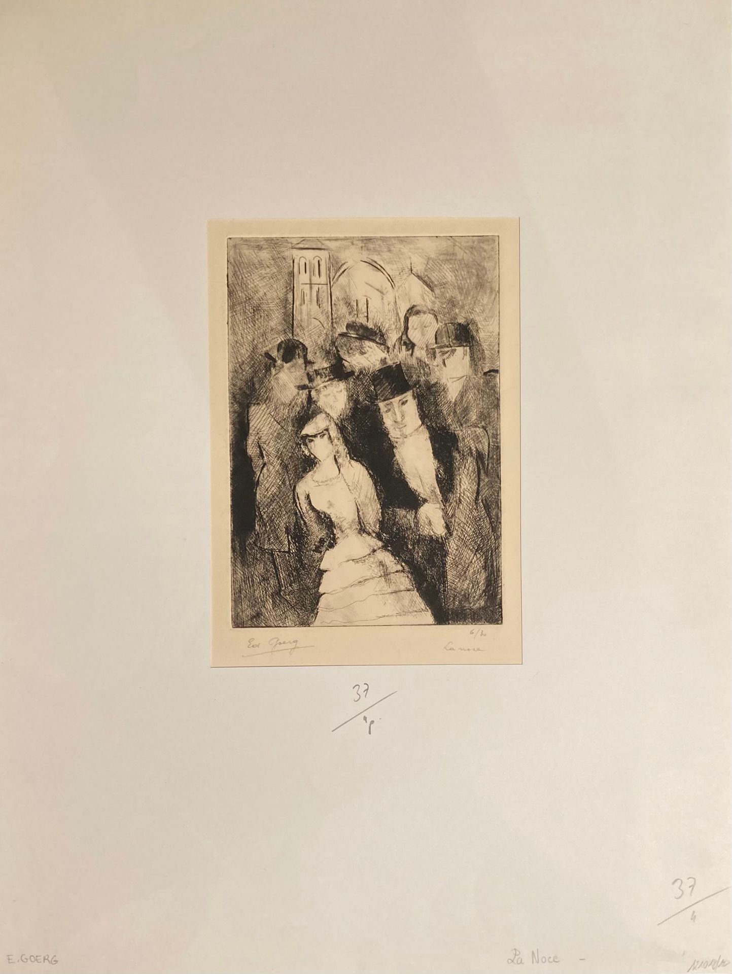 Édouard GOERG (1893-1969): LA NOCE. 
 Etching, signed lower left, titled and num&hellip;