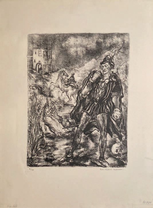 Luc Albert MOREAU (1882-1948): - PUGILE SEDUTO. 51 x 40,5 cm.
- HAMLET. 45 x 33,&hellip;