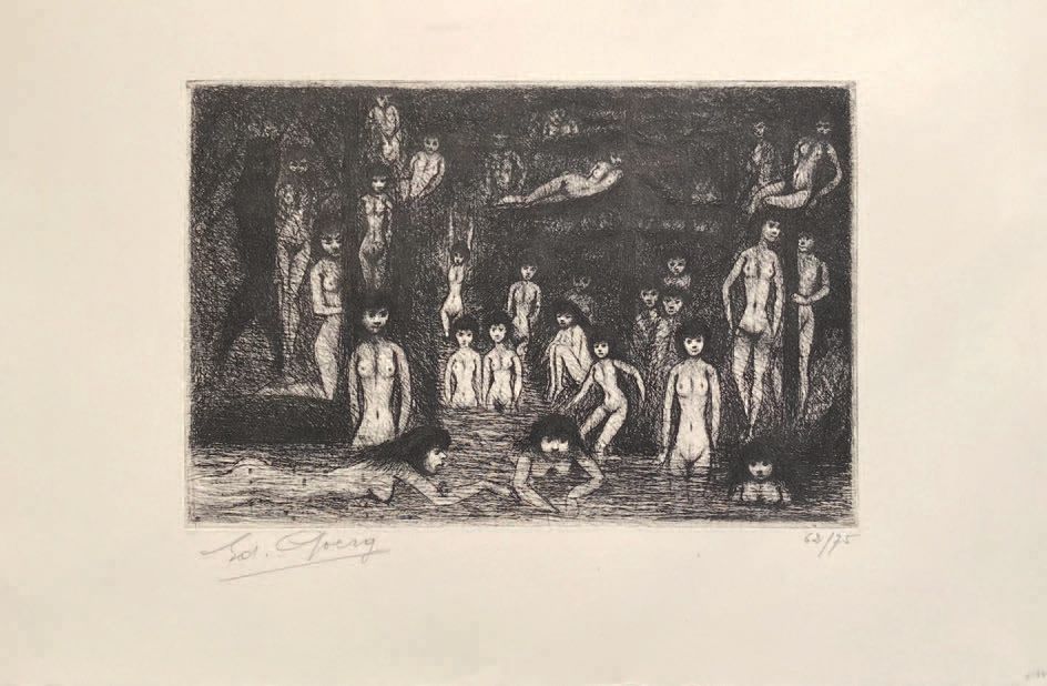 Édouard GOERG (1893-1969): 
蚀刻版画，左下方有签名，右下方有编号 "62/75"。
33 x 50厘米。