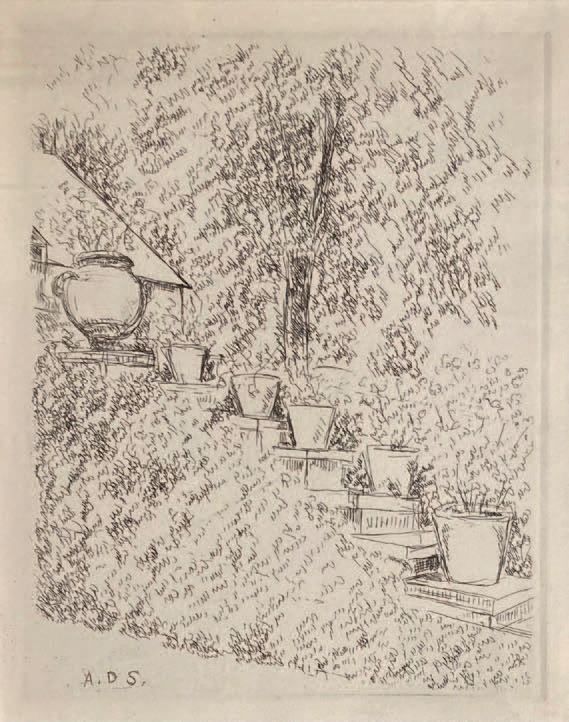 André DUNOYER DE SEGONZAC (1884-1974): Töpfe auf der Treppe.
Radierung, in der P&hellip;