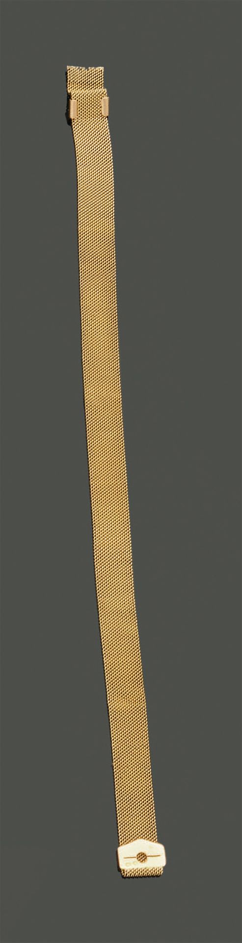 Null Feines Armband aus geflochtenem 18 Karat Gelbgold (750). Gewicht: 12,89 g.