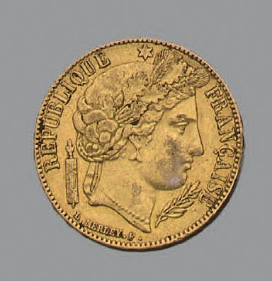 Null Pièce en or de 20 Francs au profil de Cérès couronnée à droite, 1851.
Poids&hellip;