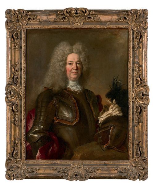 Nicolas de LARGILLIERRE (Paris 1656 - 1746) 
PORTRAIT D'HOMME EN ARMURE.
Toile.
&hellip;